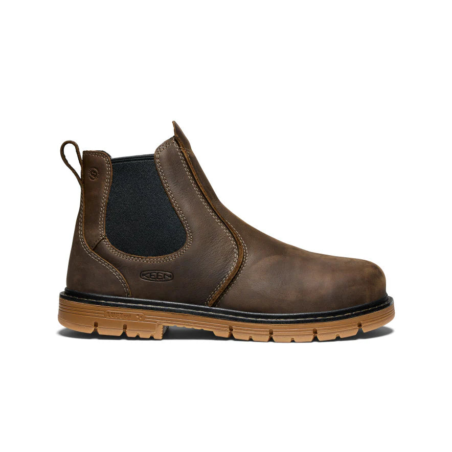 Men's San Jose Chelsea 90° Heel Boot (Aluminum Toe) | Cascade Brown/Gum