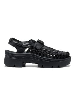 All Gender UNEEK PLT Mary Jane Sneaker  |  Black Smooth Lea